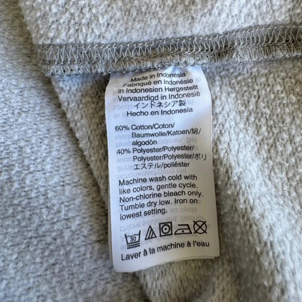 J. Crew Authentic Fleece Mens Cozy L Gray Henley Mock Neck Pullover Sweatshirt